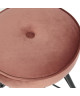 EKETAHUNA Lot de 2 tabourets de salle a manger en métal  Revetement velours rose  Contemporain  L 30 x P 30 cm