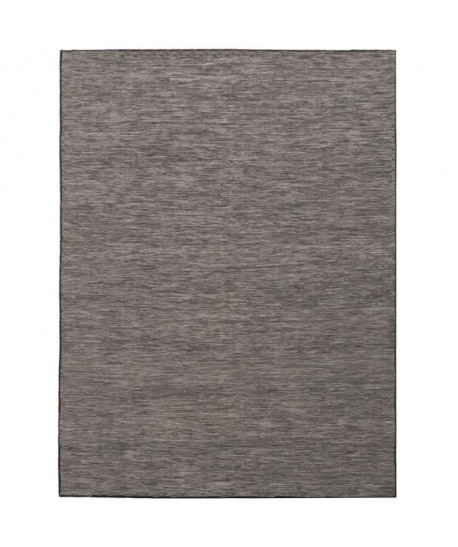 SUNDANCE Tapis intérieur et extérieur en polypropylene  120x160 cm  Gris et noir  Recto et verso