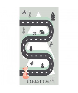 TODAY Tapis 100% coton Forest Map  60x120 cm