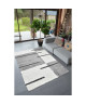 NORA Tapis de salon shaggy  120 x 160 cm  Gris a rayures