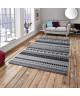 OREVA Tapis de salon style scandinave  100% polypropylene heatset  160 x 230 cm  Gris et noir  Poils ras