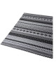 OREVA Tapis de salon style scandinave  100% polypropylene heatset  160 x 230 cm  Gris et noir  Poils ras