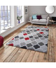 OREVA Tapis de salon style scandinave  100% polypropylene heatset  120 x 160 cm  Rouge  Poils ras