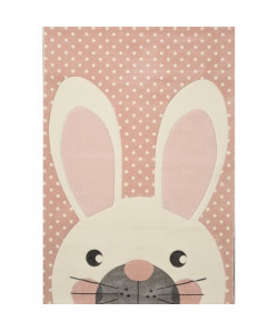 PASTEL KIDS Tapis pour enfant 100% polypropylene  Motif lapin  120 x 170 cm  Rose