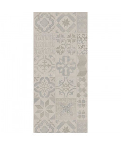 HELIO Tapis 100% vinyle  50 x 112,5 cm  Epaisseur 2,4 mm  Beige, taupe et gris