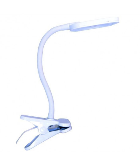 Lampe de bureau pince LED Serpent hauteur 30 cm 3W blanc