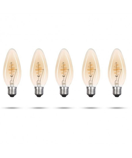 XQLITE Lot de 5 ampoules filament LED E27 bougie 2,5 W équivalence 15 W XQ1705