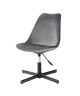 MIREK Chaise de bureau  Tissu imitation velours gris  Style urbain  L 61,5 x P 61,5 cm
