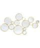 Miroir mural Chic en métal  Forme de cercles  63x105,5x2,5 cm  Or