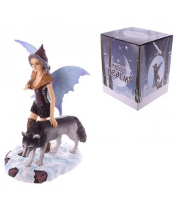 Figurine de Fée des neiges avec loup