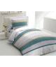 LOVELY HOME Parure de couette 100% coton Enya  Bleu canard  140x200 cm