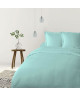 COTE DECO Drap housse 100% percale de coton  140x200x25 cm  Bleu céladon