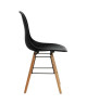 RENA Lot de 2 chaises de salle a manger noir satiné  pieds en bois hetre massif  Scandinave  L 52 x P 46,5 cm