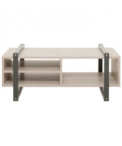 BROOKLYN Table basse style industriel décor chene et gris anthracite  L 100 x l 60 cm