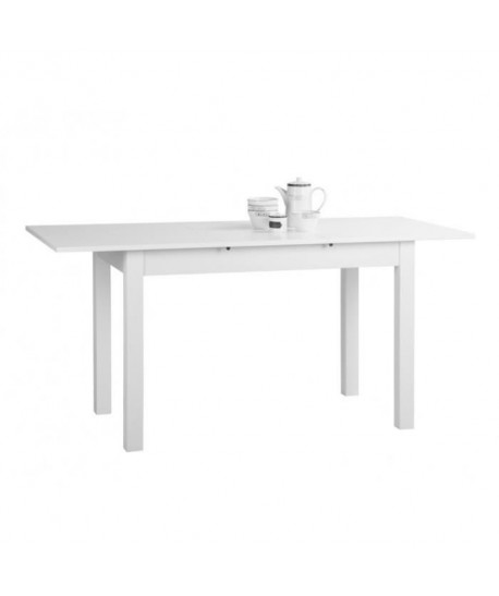 COBURG Table a manger extensible de 4 a 8 personnes classique blanc  L 120160 x l 70 cm