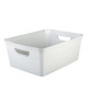 EDA PLASTIQUE Boîte de rangement Décor Corde 13 L  Blanc cérusé  38 x 29 x 15 cm