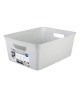 EDA PLASTIQUE Boîte de rangement Décor Corde 13 L  Blanc cérusé  38 x 29 x 15 cm