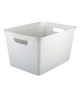 EDA PLASTIQUE Boîte de rangement Décor Corde 18 L  Blanc cérusé  38 x 29 x 22 cm