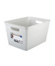 EDA PLASTIQUE Boîte de rangement Décor Corde 18 L  Blanc cérusé  38 x 29 x 22 cm