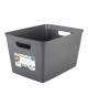 EDA PLASTIQUE Boîte de rangement Décor Corde 18 L  Gris anthracite  38 x 29 x 22 cm