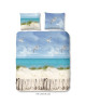 GOOD MORNING Parure de couette Beach 100% coton  1 housse de couette 220x240 cm  2 taies d\'oreillers 60x70 cm bleu