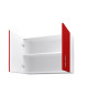 OBI Caisson haut de cuisine avec 2 portes L 80 cm  Blanc et rouge laqué brillant