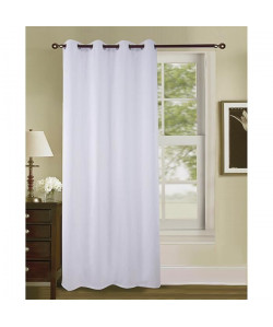 Rideau occultant  Uni effet sablé  100% polyester  140 x 260 cm  Blanc