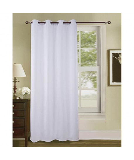 Rideau occultant  Uni effet sablé  100% polyester  140 x 260 cm  Blanc