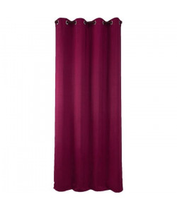 Rideau occultant  Uni effet sablé  100% polyester  140 x 260 cm  Rouge bordeaux