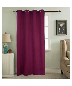 Rideau occultant thermique  Uni effet sablé  100% polyester  140 x 260 cm  Rouge bordeaux