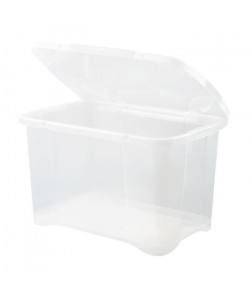 EDA PLASTIQUE Boîte de rangement Clip\'Box 40 L  Naturel couvercle avec charniere  54 x 36 x 33 cm