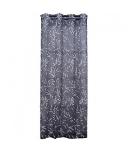 Voilage imprimé bambou  100% polyester  140 x 240 cm  Noir