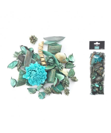 Pot pourri 140 g  8x30x5 cm  Parfum pinede  Bleu lagon