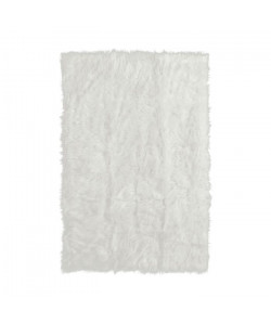 FLOKATI DELUXE Tapis de salon ou chambre  Peau de mouton synthétique  100 x 150 cm  Blanc acrylique