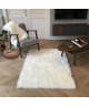 FLOKATI DELUXE Tapis de salon ou chambre  Peau de mouton synthétique  100 x 150 cm  Blanc acrylique