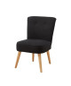 MONA Fauteuil crapaud  Lin noir  Scandinave  L 51 x P 58 cm