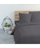 COTE DECO Housse de couette Microfibre 200x200 cm  Gris anthracite