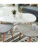 PIPPA 3 tables gigognes scandinave  Blanc / gris clair et gris foncé mat  L 100 x l 60 cm / L 60 x l 45 cm et L 45 x l 45 cm