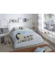 GOOD MORNING Parure de couette PINGUINS 100% coton  1 housse de couette 200x200 cm et 2 taies d\'oreiller 60x70 cm  Gris