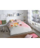 GOOD MORNING Parure de couette FLY AWAY 100% coton  1 housse de couette 200x200 cm et 2 taies d\'oreiller 60x70 cm  Rose