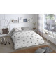 GOOD MORNING Parure de couette FEATHERS 100% coton  1 housse de couette 200x200 cm et 2 taies d\'oreiller 60x70 cm  Gris