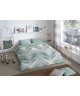 GOOD MORNING Parure de couette CHEVRON 100% coton  1 housse de couette 200x200 cm et 2 taies d\'oreiller 60x70 cm  Vert