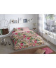 GOOD MORNING Parure de couette ROSE 100% coton  1 housse de couette 200x200 cm et 2 taies d\'oreiller 60x70 cm  Multicolore