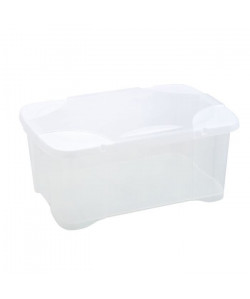 EDA PLASTIQUE Boîte de rangement Clip\'Box 30 L  Naturel couvercle avec charniere  54 x 36 x 24,5 cm