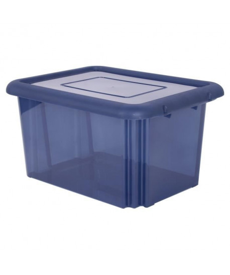 EDA PLASTIQUE Boîte de rangement Funny Box 55 L  Bleu profond acidulé  57,5 x 44 x 31 cm