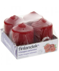 FINLANDEK 4 Bougies Parfum Fruit Rouge