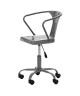 COMETE Chaise de bureau  Métal gris anthracite brillant  Industriel  L 35,5 x P 37 cm