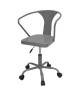 COMETE Chaise de bureau  Métal gris anthracite brillant  Industriel  L 35,5 x P 37 cm