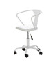 COMETE Chaise de bureau  Métal blanc mat  Industriel  L 35,5 x P 37 cm