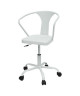 COMETE Chaise de bureau  Métal blanc mat  Industriel  L 35,5 x P 37 cm